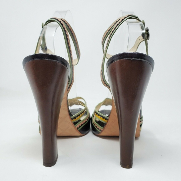 L.A.M.B Multicolor Peep Toe Chunky Platform - Picture 4 of 8